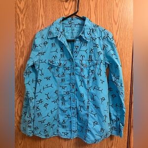 Barn Fly Blue Western Shirt L/S Women’s Medium